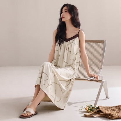 Robe nuisette Ownkoti en coton modal avec bordures contrastées - image 3