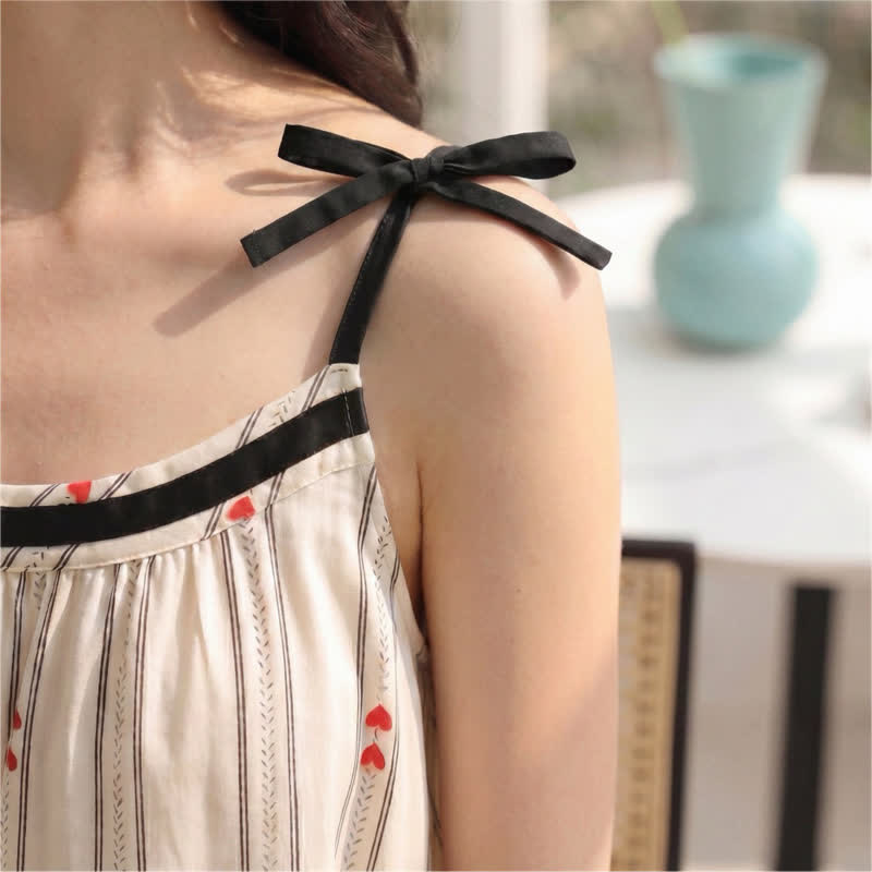 Robe midi de détente à bretelles en coton rayé Ownkoti - image 3