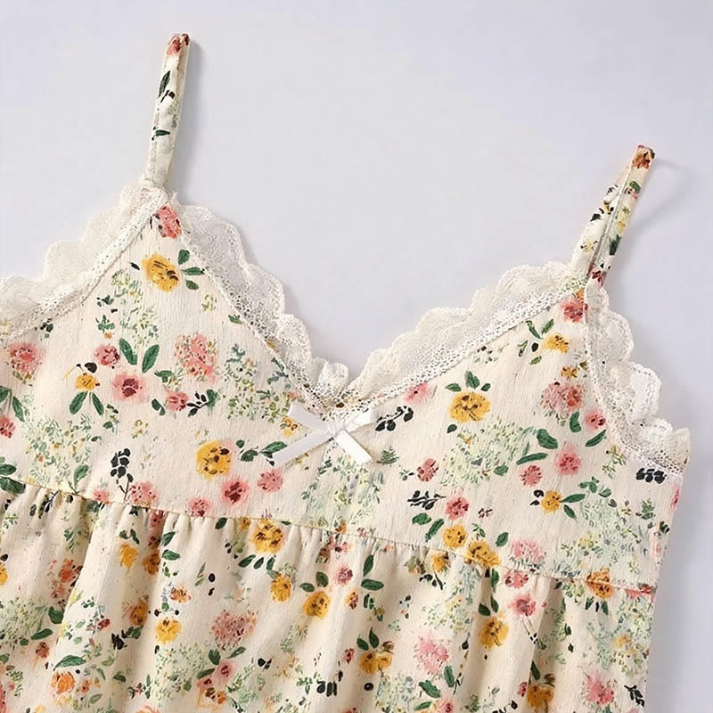 Ensemble de détente Ownkoti romantique à fleurs, débardeur et pantalon 7/8 - image 4
