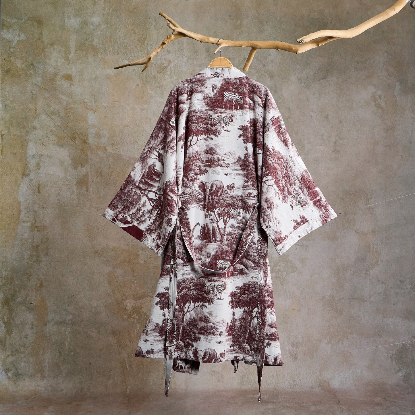 Peignoir kimono en coton à imprimé toile de Jouy - image 11