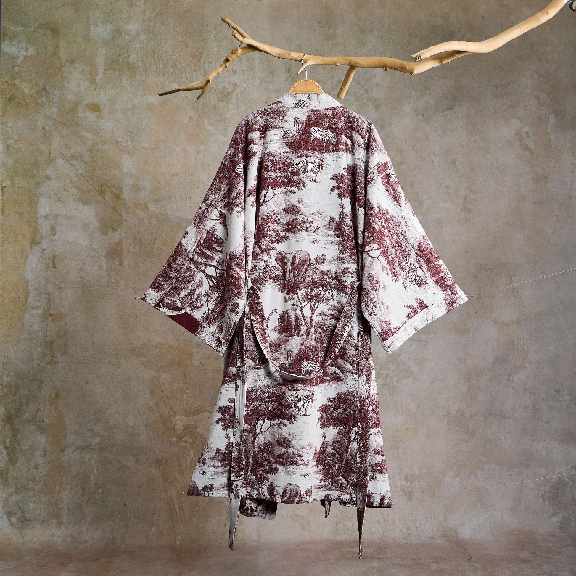 Peignoir kimono en coton à imprimé toile de Jouy - image 11