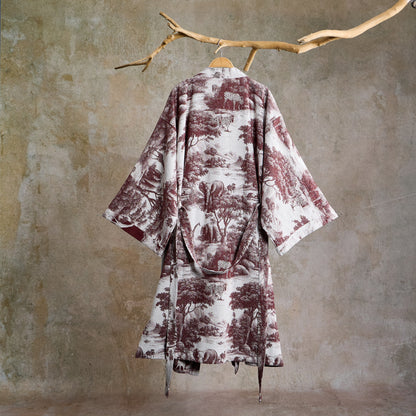 Peignoir kimono en coton à imprimé toile de Jouy - image 11