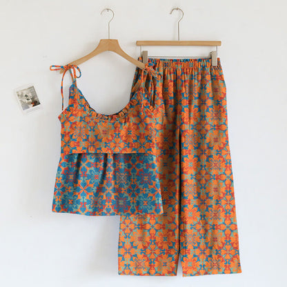 Ensemble pyjama à bretelles à fleurs bohèmes Ownkoti - image 1