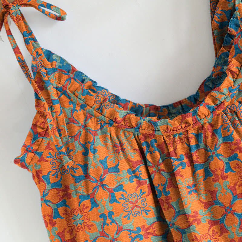Ensemble pyjama à bretelles à fleurs bohèmes Ownkoti - image 2