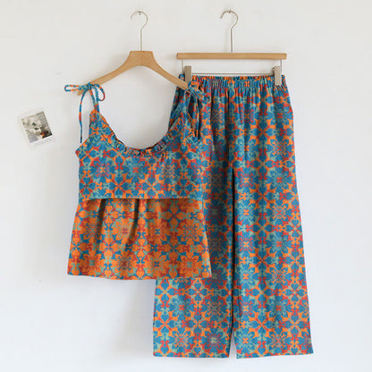 Ensemble pyjama à bretelles à fleurs bohèmes Ownkoti - image 5