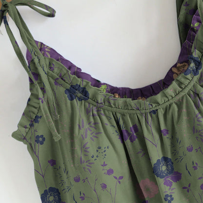 Ensemble pyjama Ownkoti vintage à fleurs (débardeur et pantalon) - image 6