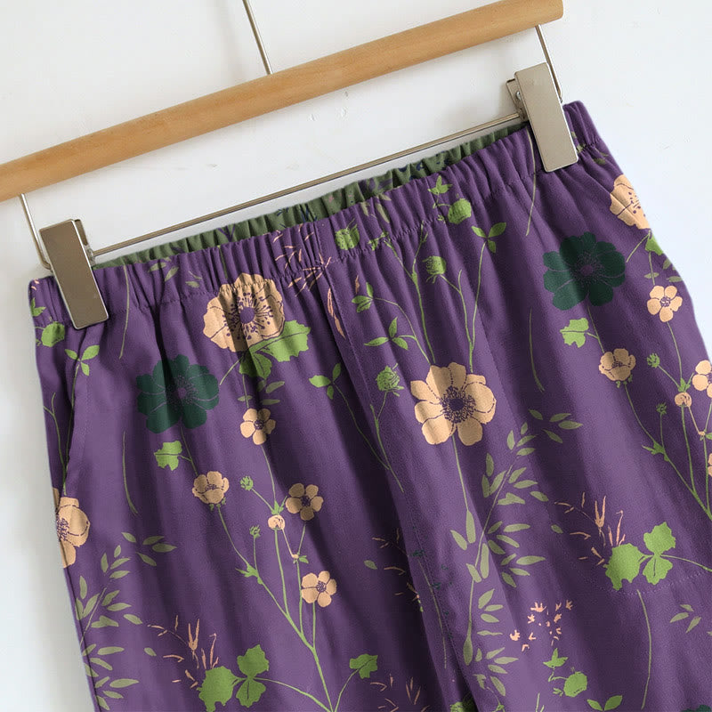 Ensemble pyjama Ownkoti vintage à fleurs (débardeur et pantalon) - image 3