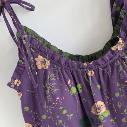 Ensemble pyjama Ownkoti vintage à fleurs (débardeur et pantalon) - image 2