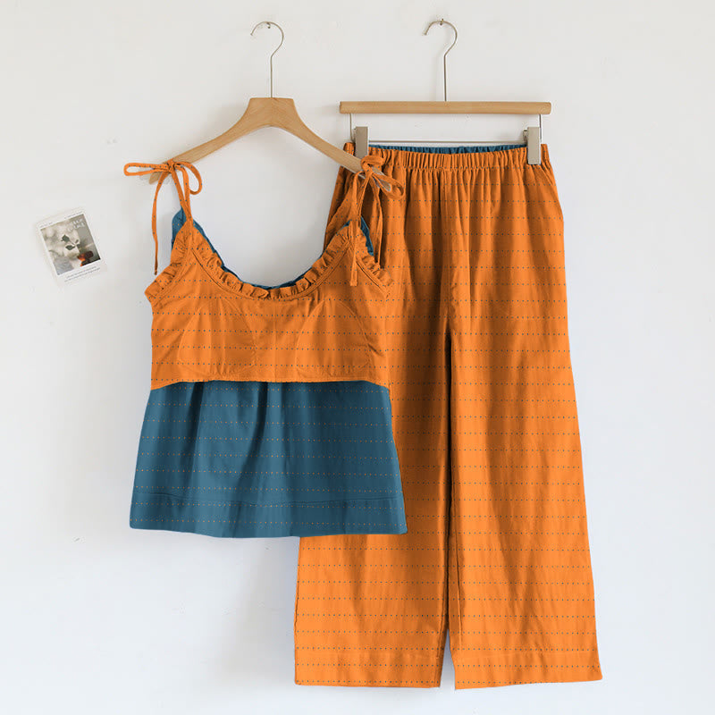 Ensemble de détente Ownkoti : débardeur et pantalon texturés unis - image 13