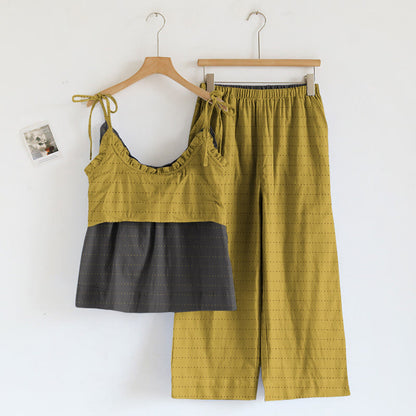 Ensemble de détente Ownkoti : débardeur et pantalon texturés unis - image 1