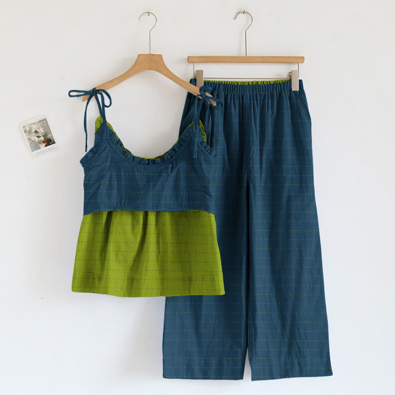 Ensemble de détente Ownkoti : débardeur et pantalon texturés unis - image 9