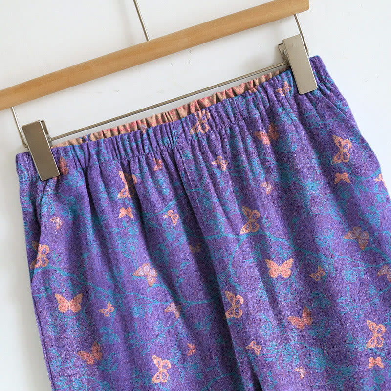 Ensemble débardeur et pantalon de détente à imprimé papillon Ownkoti - image 3