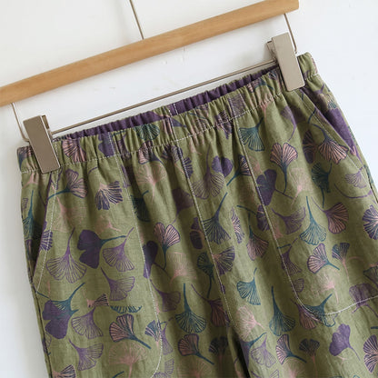 Ensemble de vêtements d'intérieur à bretelles nouées et imprimé feuilles de ginkgo Ownkoti - image 14