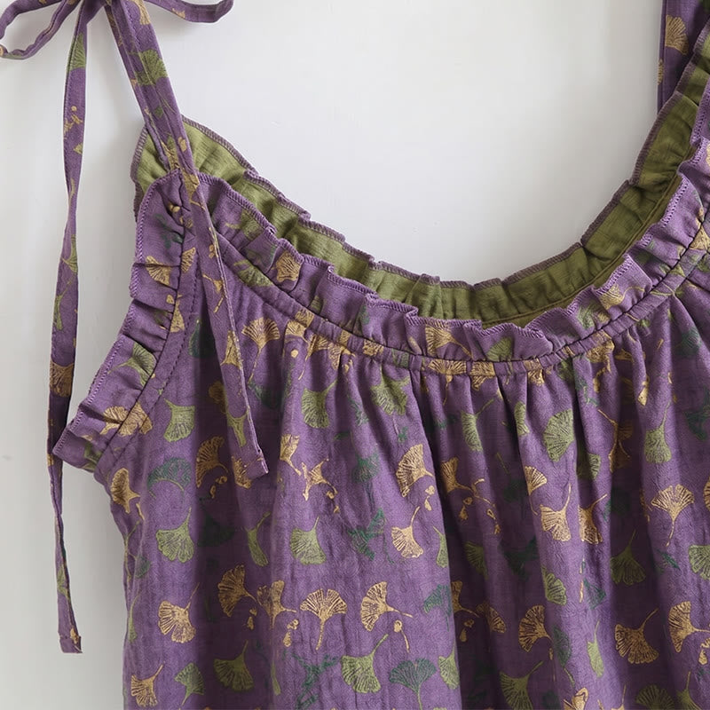 Ensemble de détente Ownkoti à fleurs romantiques (débardeur et pantalon) - image 1