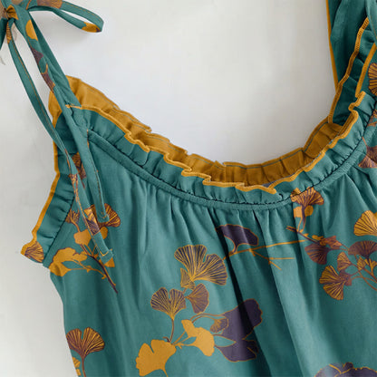 Ensemble de détente Ownkoti à motif botanique (débardeur et pantalon) - image 1