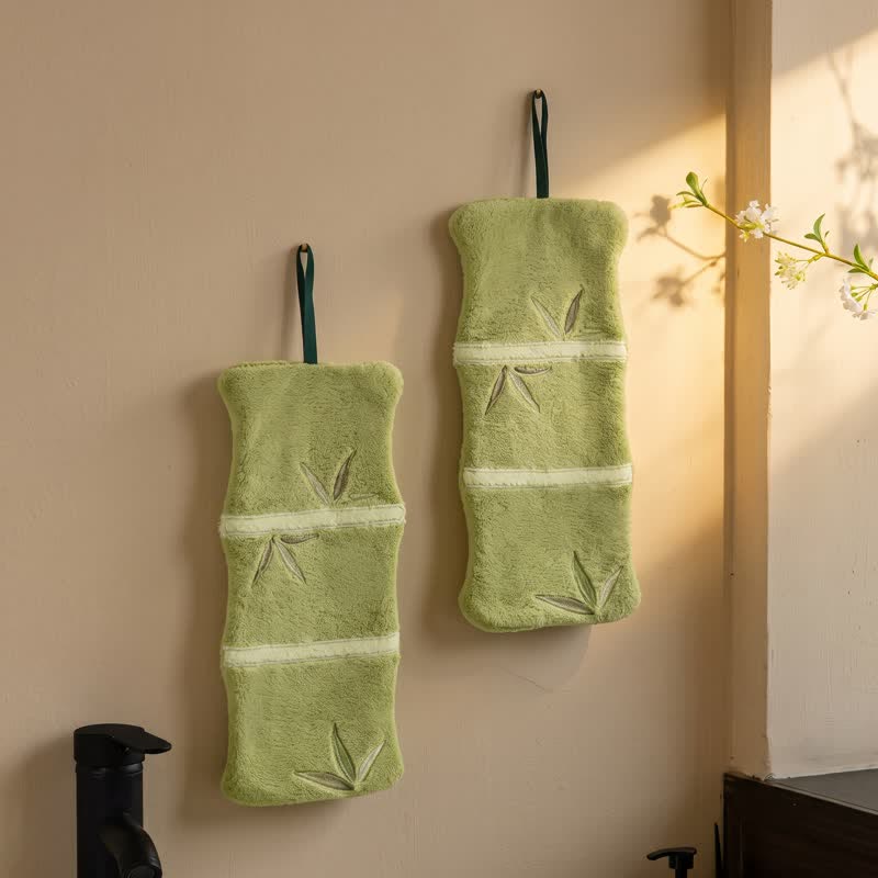 Serviette de toilette Ownkoti en polaire corail et feuille de bambou - image 1