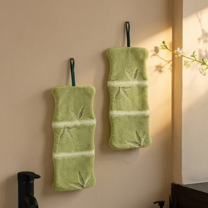 Serviette de toilette Ownkoti en polaire corail et feuille de bambou - image 1