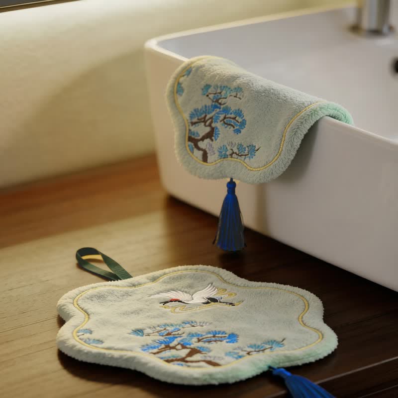 Serviette de toilette en polaire corail Ownkoti Crane et Pin - image 1