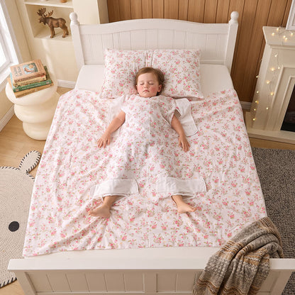 Couverture bébé en gaze de coton à motif floral doux Ownkoti - Rose - Double - image 0
