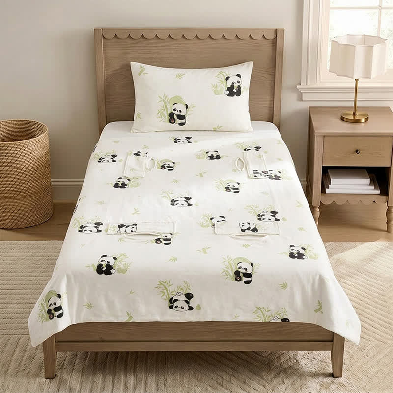 Couverture bébé en gaze de coton et bambou Ownkoti Panda - Blanc - Rembourré - Double - image 0