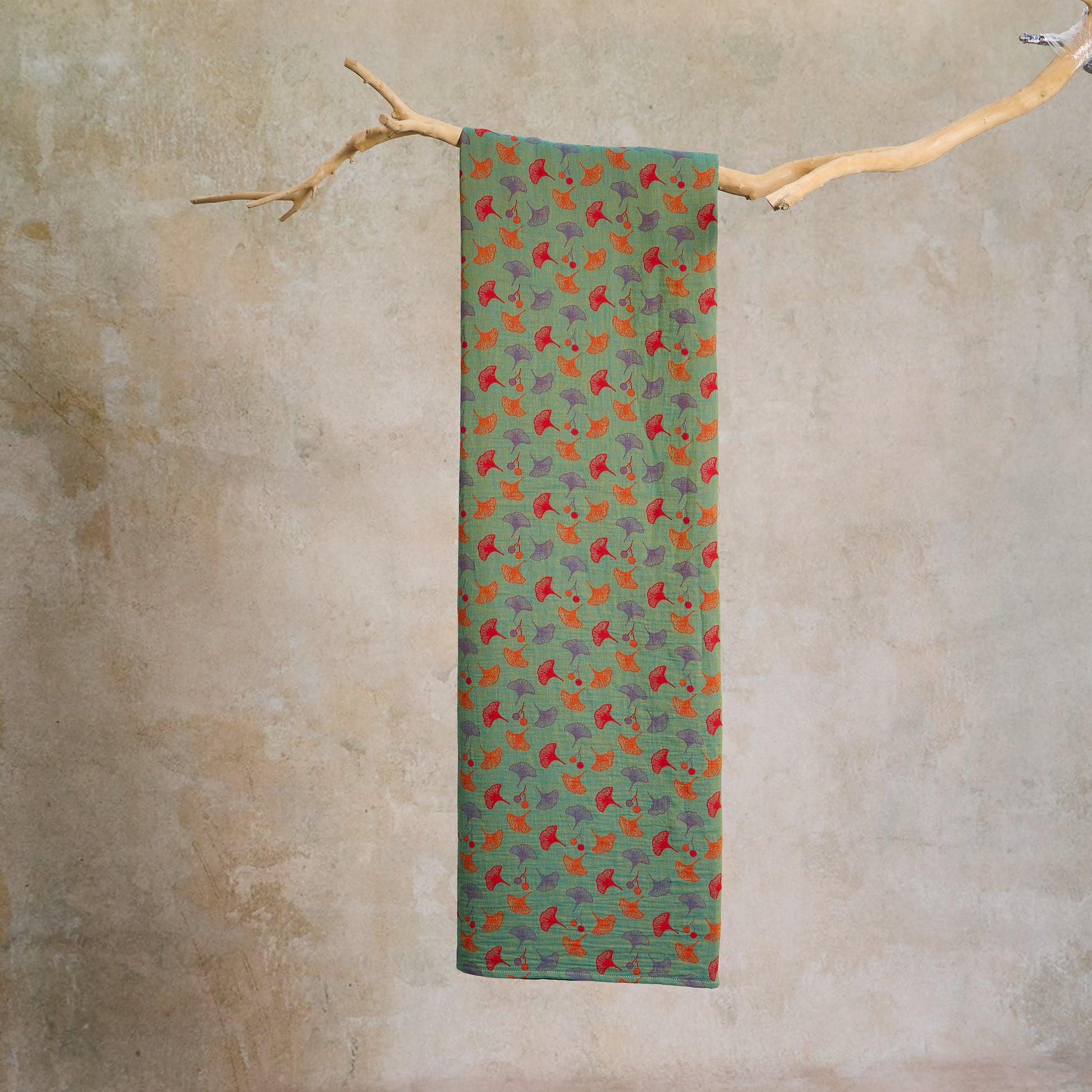 Tissu jacquard en coton à feuilles de ginkgo Ownkoti - image 9