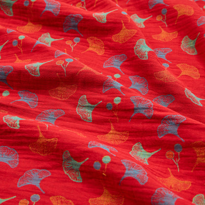 Tissu jacquard en coton à feuilles de ginkgo Ownkoti - image 1