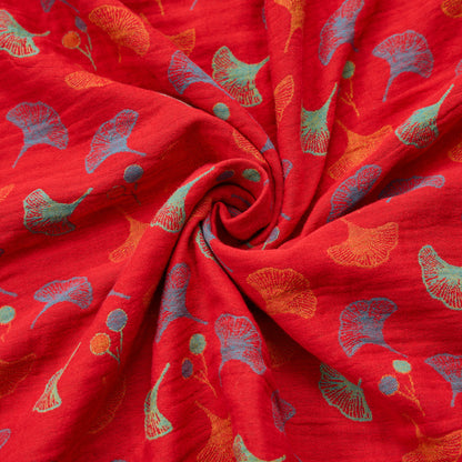 Tissu jacquard en coton à feuilles de ginkgo Ownkoti - image 2