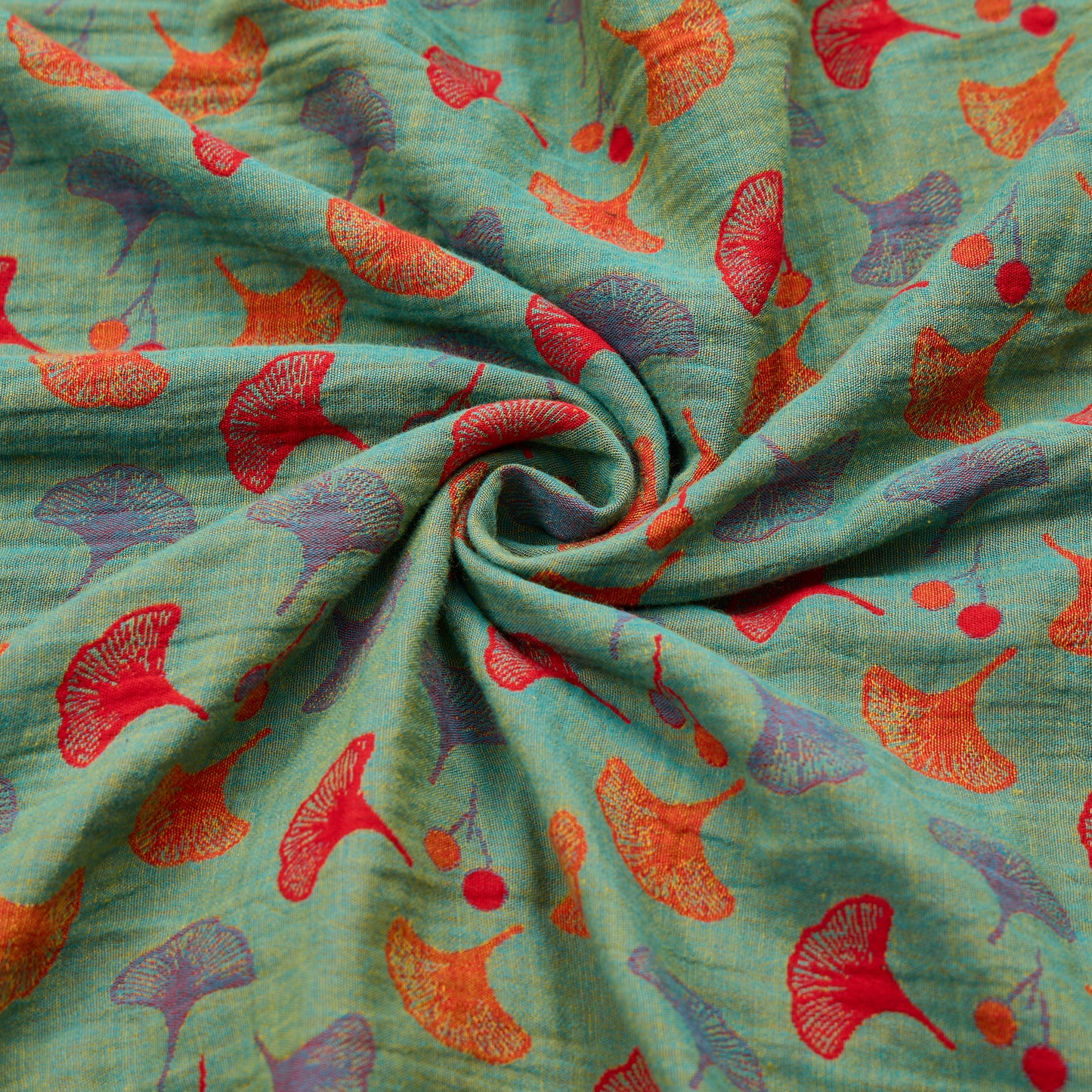 Tissu jacquard en coton à feuilles de ginkgo Ownkoti - image 7