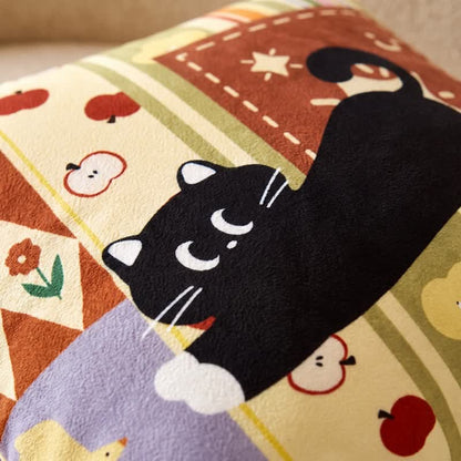Coussin décoratif Ownkoti à motif chat noir patchwork fantaisiste - image 3