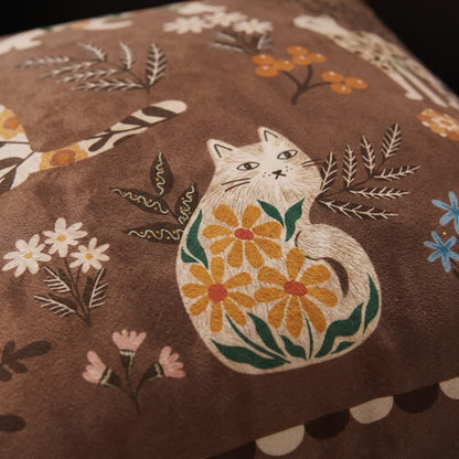 Coussin décoratif en velours Ownkoti Midnight Cat Garden - image 4