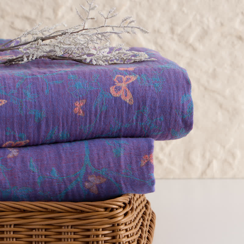 Tissu jacquard en coton à motif de vigne papillon Ownkoti - image 3