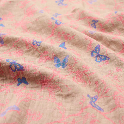 Tissu jacquard en coton à motif de vigne papillon Ownkoti - image 6