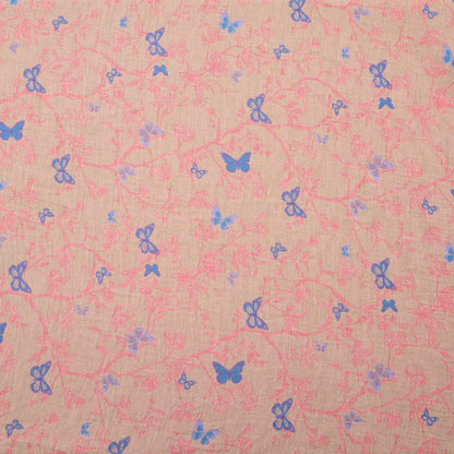Tissu jacquard en coton à motif de vigne papillon Ownkoti - Rose - mètre - 5M - image 5