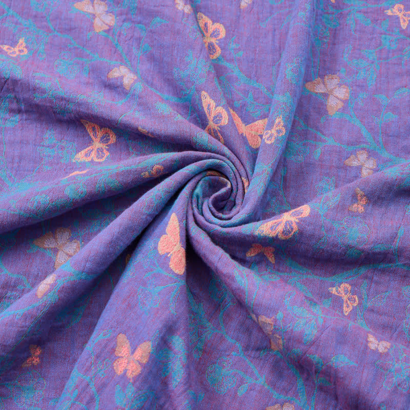 Tissu jacquard en coton à motif de vigne papillon Ownkoti - image 2