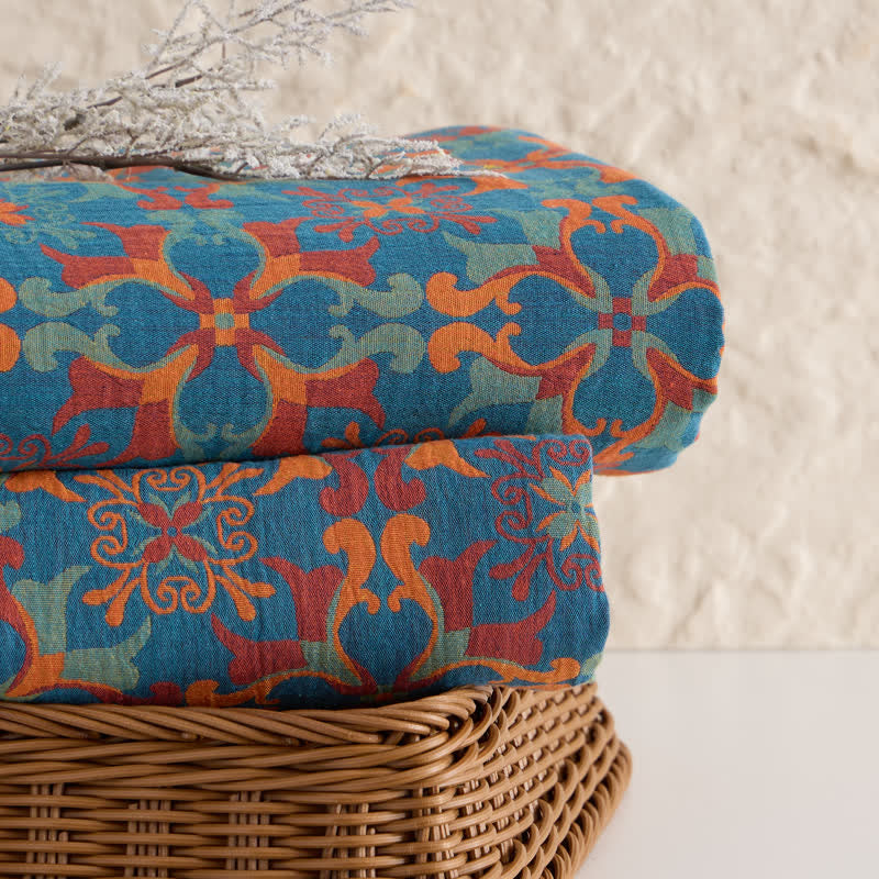 Tissu jacquard en coton à médaillon floral Ownkoti - image 3