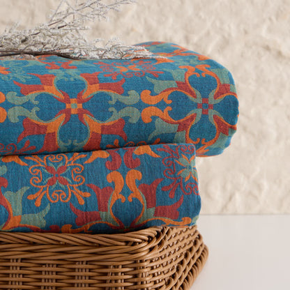 Tissu jacquard en coton à médaillon floral Ownkoti - image 3