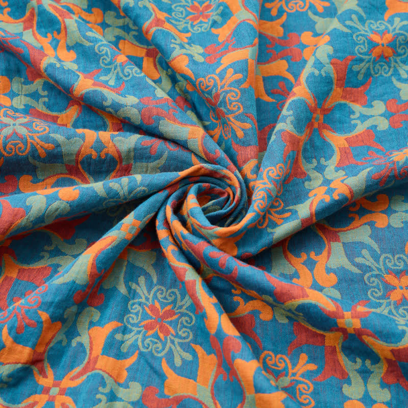 Tissu jacquard en coton à médaillon floral Ownkoti - image 2