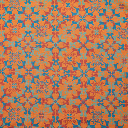 Tissu jacquard en coton à médaillon floral Ownkoti - Orange - mètre - 5M - image 5
