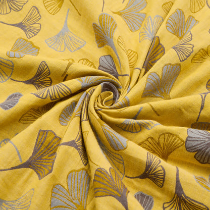 Tissu jacquard en coton à grandes feuilles de ginkgo Ownkoti - image 2