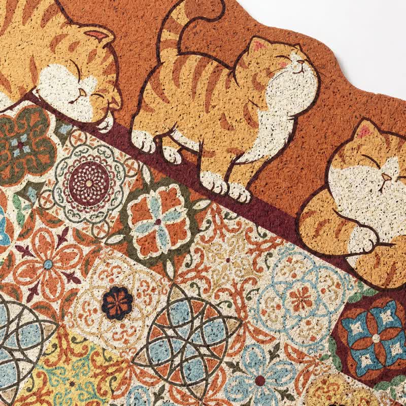 Tapis d'entrée Ownkoti à motif chat fantaisie patchwork - image 3