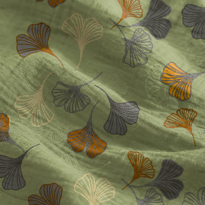 Robe midi d'intérieur à bretelles et motif feuille de ginkgo Ownkoti - image 39