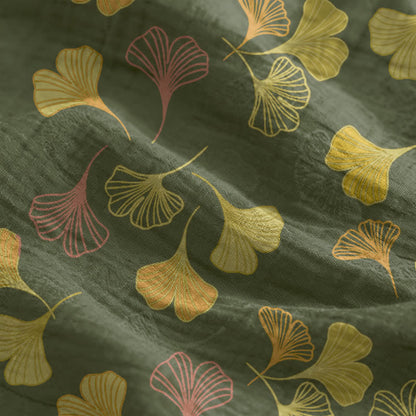 Robe midi d'intérieur à bretelles et motif feuille de ginkgo Ownkoti - image 54