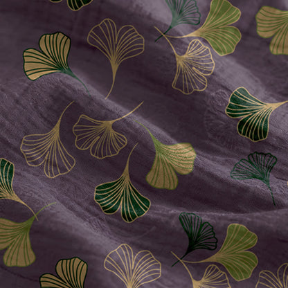 Robe midi d'intérieur à bretelles et motif feuille de ginkgo Ownkoti - image 74