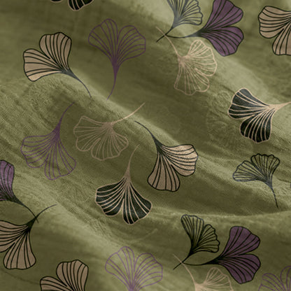 Robe midi d'intérieur à bretelles et motif feuille de ginkgo Ownkoti - image 79