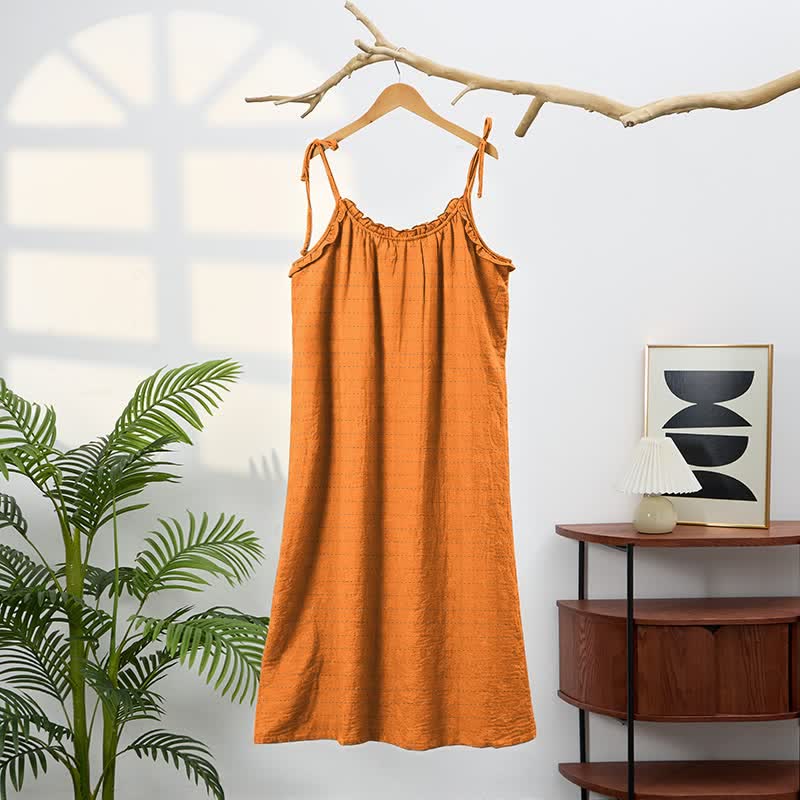 Robe d'intérieur Ownkoti délavée à bretelles, couleur unie, couleur soleil - image 1