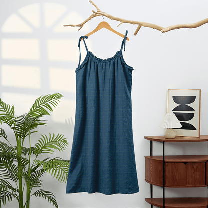 Robe d'intérieur Ownkoti délavée à bretelles, couleur unie, couleur soleil - image 9