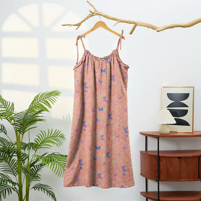 Robe longue de détente à bretelles et imprimé papillon Ownkoti - image 5