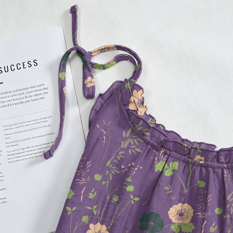 Robe longue bohème à bretelles et imprimé floral Ownkoti - image 3