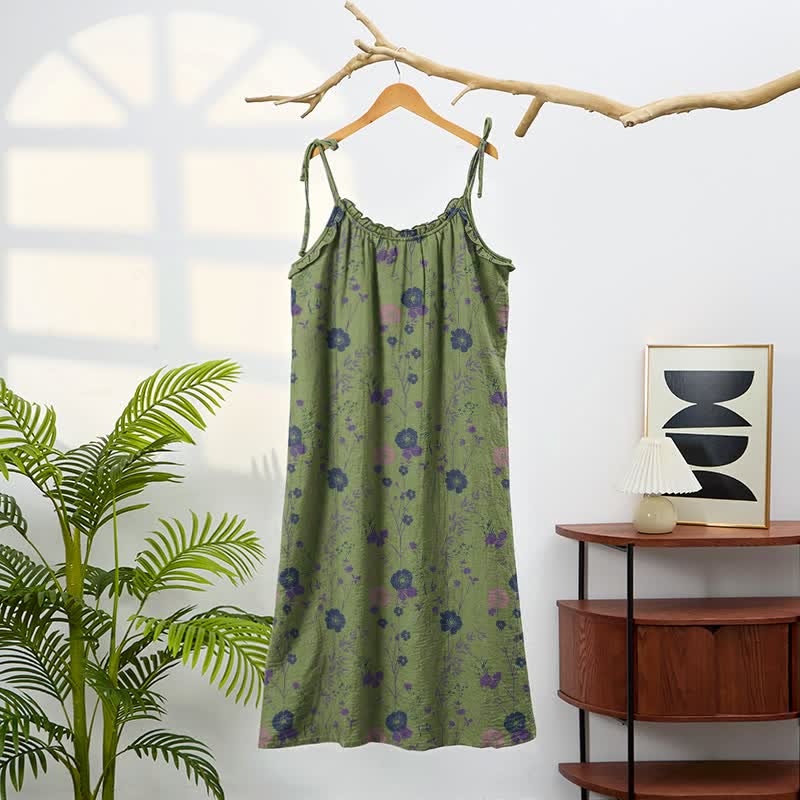 Robe longue bohème à bretelles et imprimé floral Ownkoti - image 5