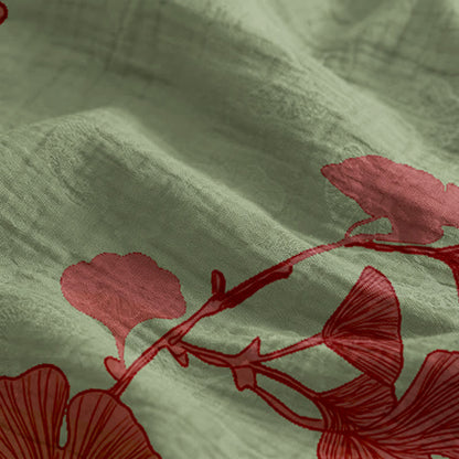 Robe longue de détente à bretelles et motif feuille de ginkgo Ownkoti - image 9